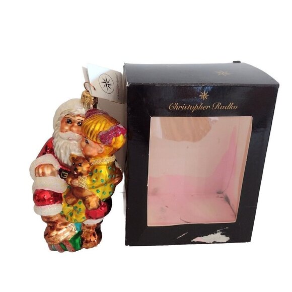 Vintage 1998 Christopher Radko Story Time Glass Ornament Santa Girl READ - Picture 1 of 11